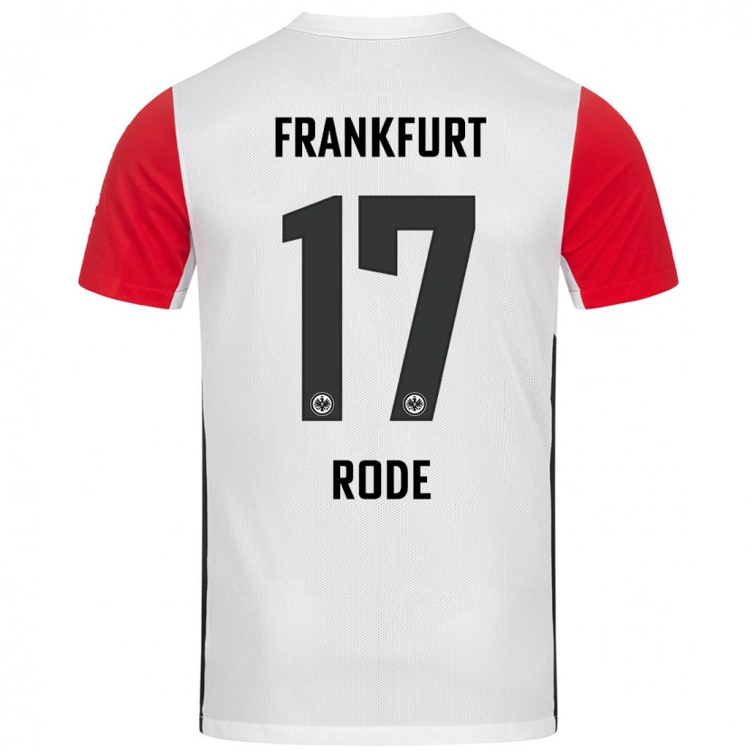 Danxen Kvinnor Sebastian Rode #17 Vit Röd Hemmatröja Matchtröjor 2024/25 Tröjor T-Tröja