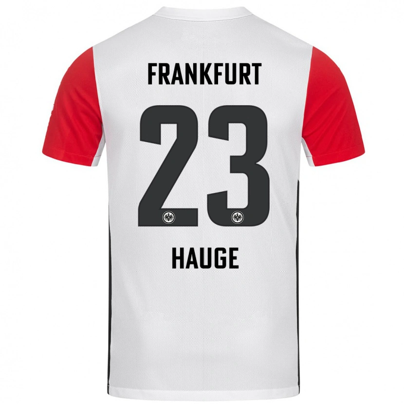 Danxen Kvinnor Jens Petter Hauge #23 Vit Röd Hemmatröja Matchtröjor 2024/25 Tröjor T-Tröja