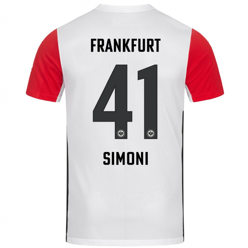 Danxen Kvinnor Simon Simoni #41 Vit Röd Hemmatröja Matchtröjor 2024/25 Tröjor T-Tröja