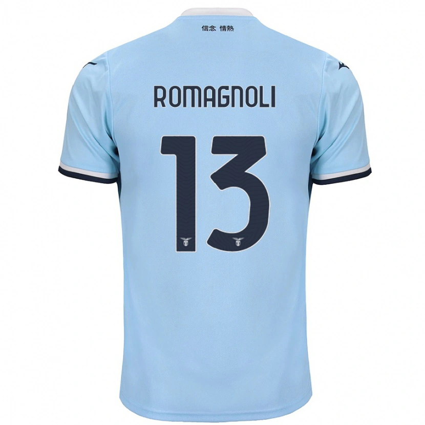 Danxen Kvinnor Alessio Romagnoli #13 Blå Hemmatröja Matchtröjor 2024/25 Tröjor T-Tröja