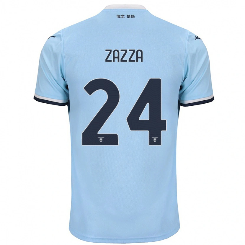 Danxen Kvinnor Matteo Zazza #24 Blå Hemmatröja Matchtröjor 2024/25 Tröjor T-Tröja