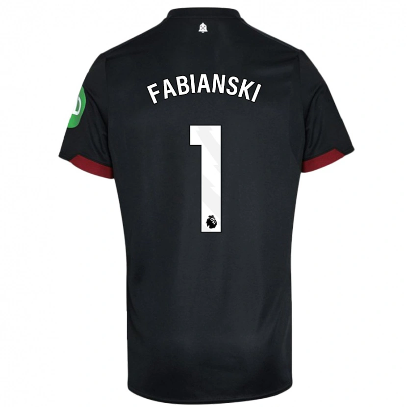 Danxen Kvinnor Lukasz Fabianski #1 Svart Vit Bortatröja Matchtröjor 2024/25 Tröjor T-Tröja