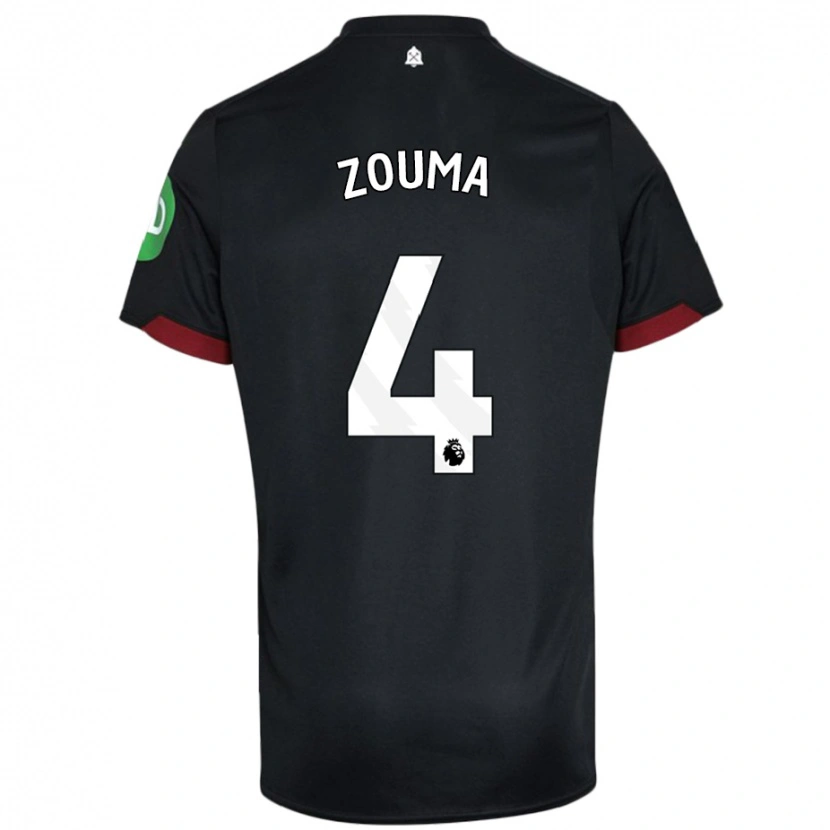Danxen Kvinnor Kurt Zouma #4 Svart Vit Bortatröja Matchtröjor 2024/25 Tröjor T-Tröja