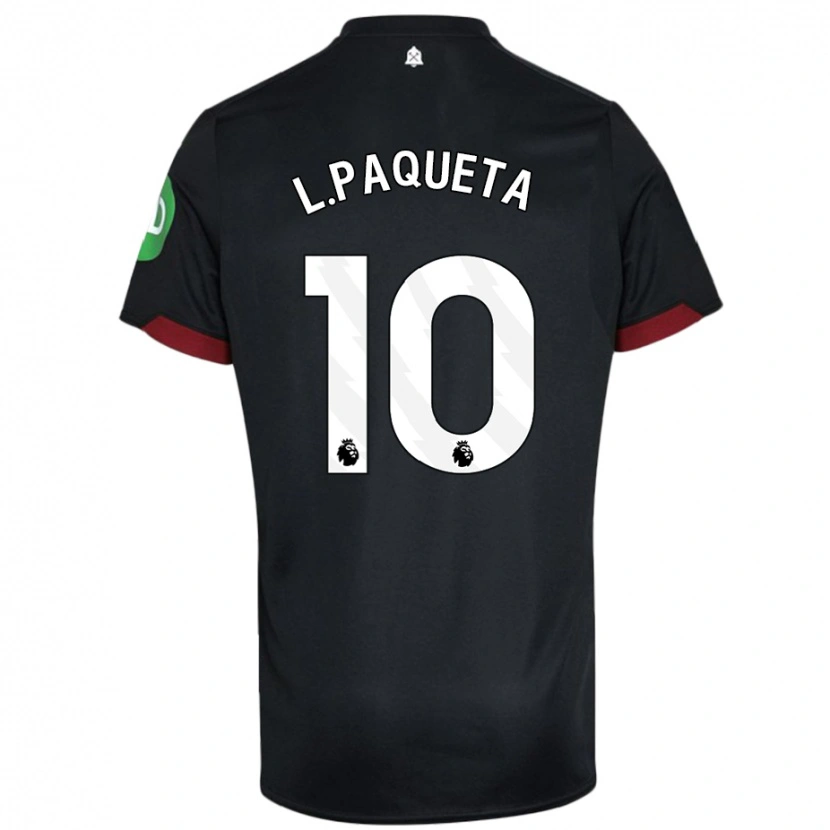 Danxen Kvinnor Lucas Paquetá #10 Svart Vit Bortatröja Matchtröjor 2024/25 Tröjor T-Tröja