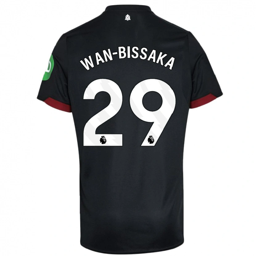 Danxen Kvinnor Aaron Wan-Bissaka #29 Svart Vit Bortatröja Matchtröjor 2024/25 Tröjor T-Tröja