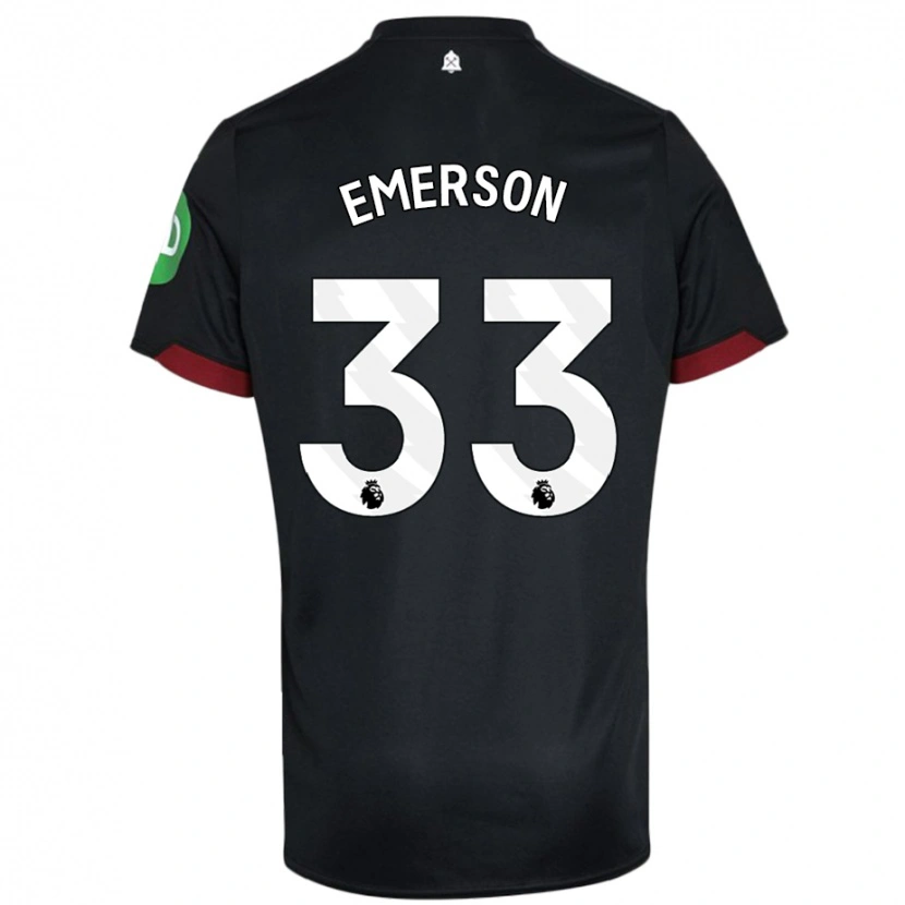Danxen Kvinnor Emerson #33 Svart Vit Bortatröja Matchtröjor 2024/25 Tröjor T-Tröja