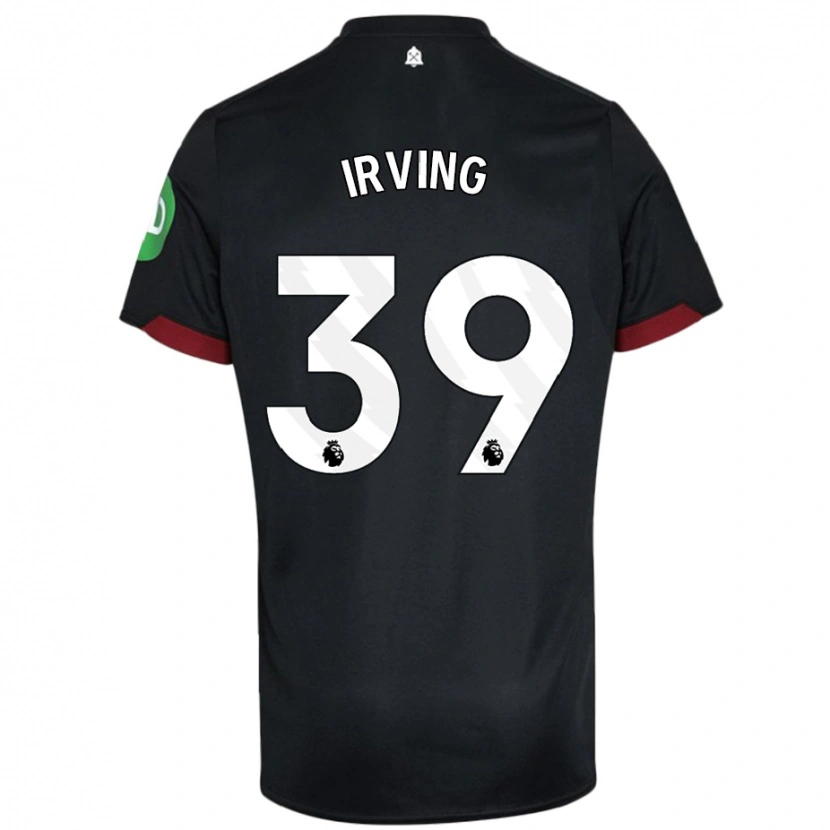 Danxen Kvinnor Andy Irving #39 Svart Vit Bortatröja Matchtröjor 2024/25 Tröjor T-Tröja