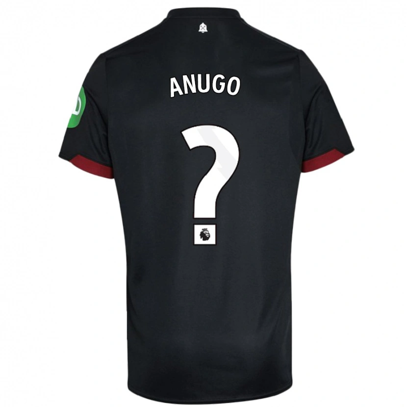 Danxen Kvinnor David Anugo #0 Svart Vit Bortatröja Matchtröjor 2024/25 Tröjor T-Tröja