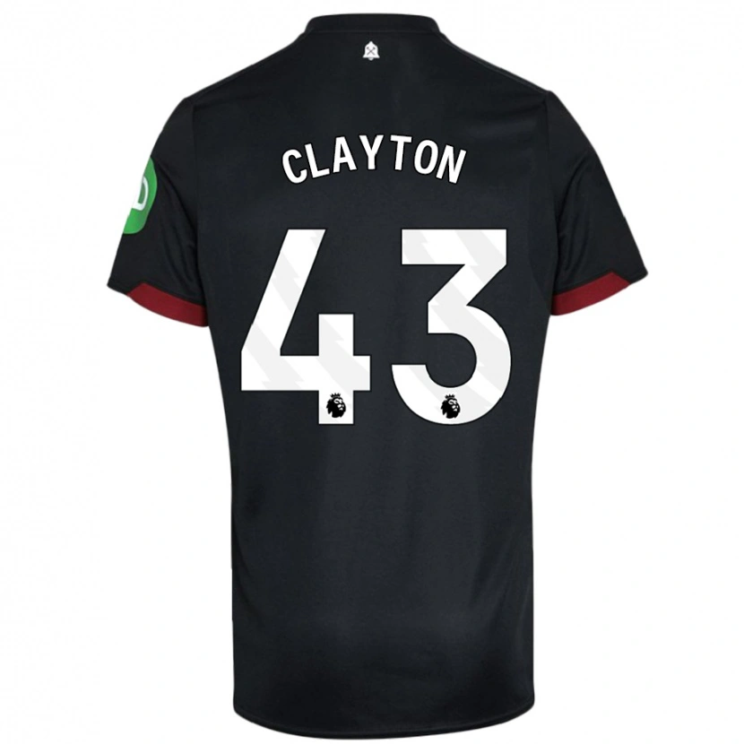 Danxen Kvinnor Regan Clayton #43 Svart Vit Bortatröja Matchtröjor 2024/25 Tröjor T-Tröja