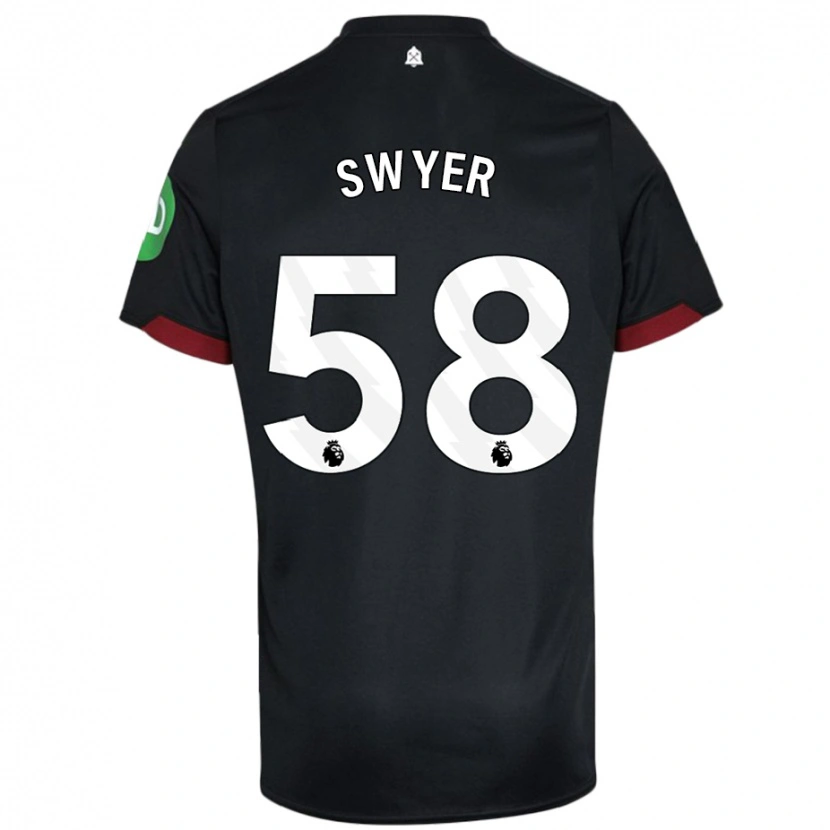 Danxen Kvinnor Kamarai Swyer #58 Svart Vit Bortatröja Matchtröjor 2024/25 Tröjor T-Tröja