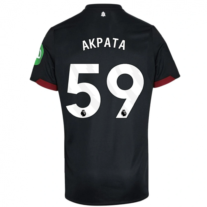 Danxen Kvinnor Tyron Akpata #59 Svart Vit Bortatröja Matchtröjor 2024/25 Tröjor T-Tröja