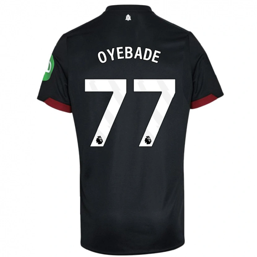 Danxen Kvinnor Rayan Oyebade #77 Svart Vit Bortatröja Matchtröjor 2024/25 Tröjor T-Tröja