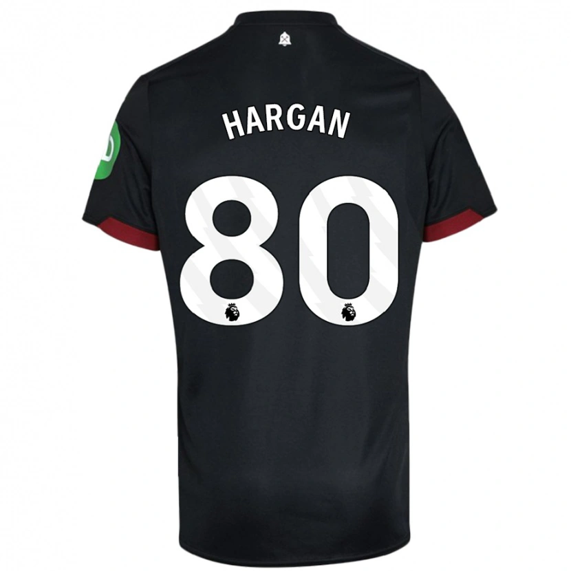 Danxen Kvinnor Riley Hargan #80 Svart Vit Bortatröja Matchtröjor 2024/25 Tröjor T-Tröja