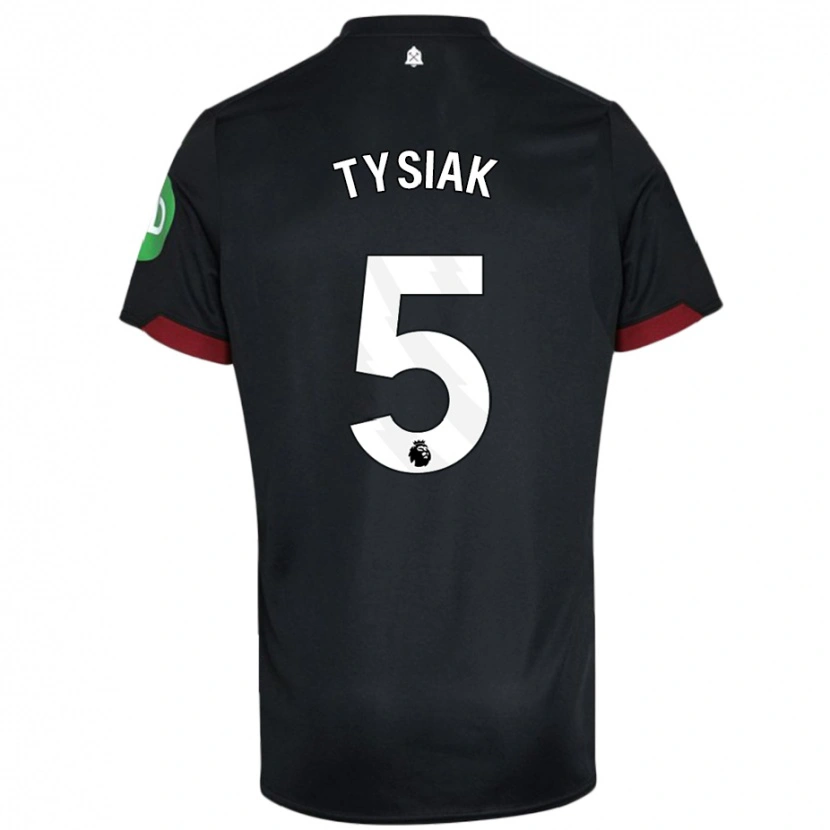 Danxen Kvinnor Amber Tysiak #5 Svart Vit Bortatröja Matchtröjor 2024/25 Tröjor T-Tröja