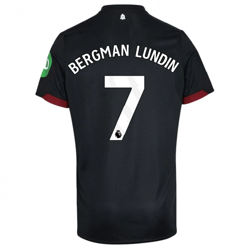 Danxen Kvinnor Marika Bergman-Lundin #7 Svart Vit Bortatröja Matchtröjor 2024/25 Tröjor T-Tröja