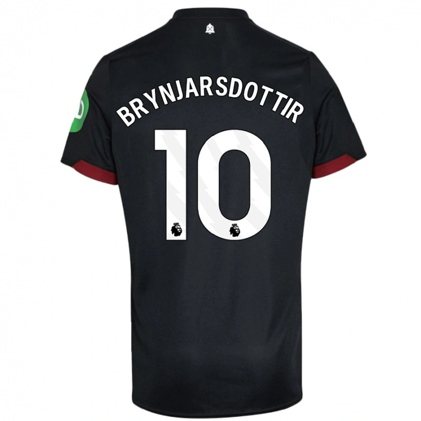 Danxen Kvinnor Dagný Brynjarsdóttir #10 Svart Vit Bortatröja Matchtröjor 2024/25 Tröjor T-Tröja