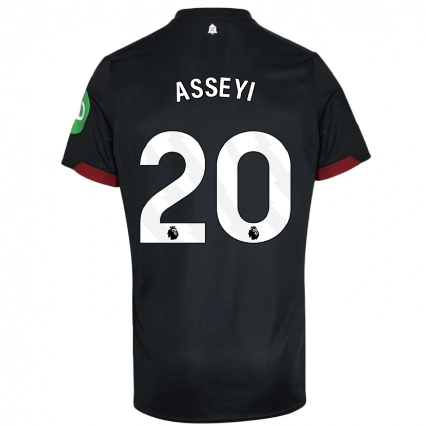 Danxen Kvinnor Viviane Asseyi #20 Svart Vit Bortatröja Matchtröjor 2024/25 Tröjor T-Tröja