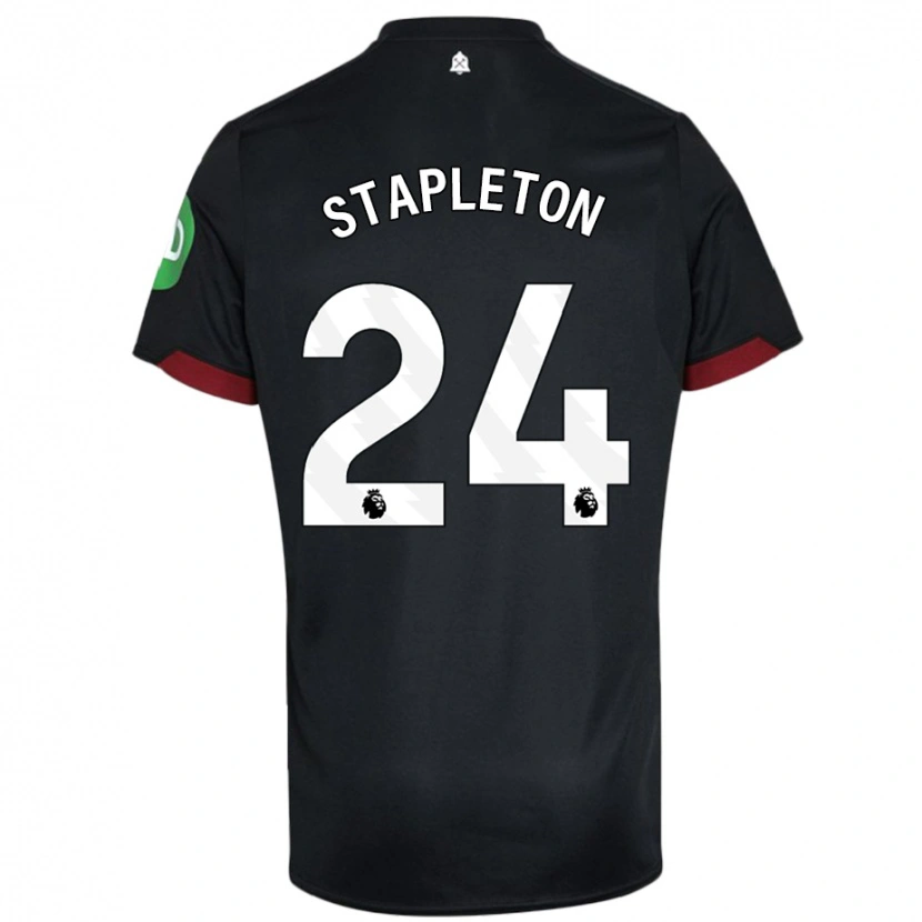 Danxen Kvinnor Jessie Stapleton #24 Svart Vit Bortatröja Matchtröjor 2024/25 Tröjor T-Tröja