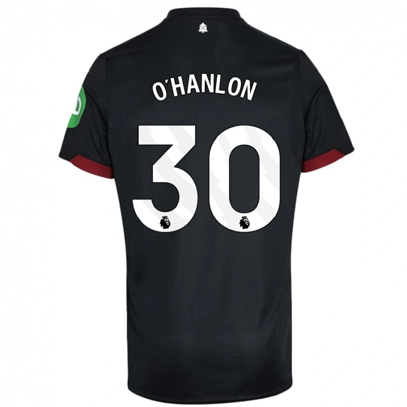 Danxen Kvinnor Katie O'hanlon #30 Svart Vit Bortatröja Matchtröjor 2024/25 Tröjor T-Tröja