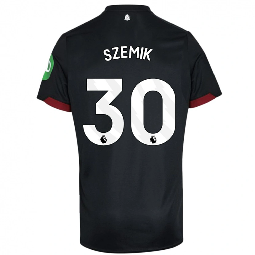 Danxen Kvinnor Kinga Szemik #30 Svart Vit Bortatröja Matchtröjor 2024/25 Tröjor T-Tröja