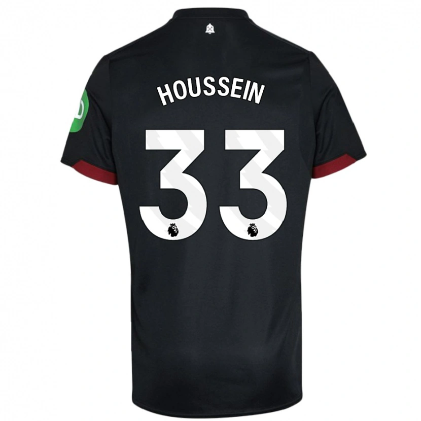 Danxen Kvinnor Halle Houssein #33 Svart Vit Bortatröja Matchtröjor 2024/25 Tröjor T-Tröja