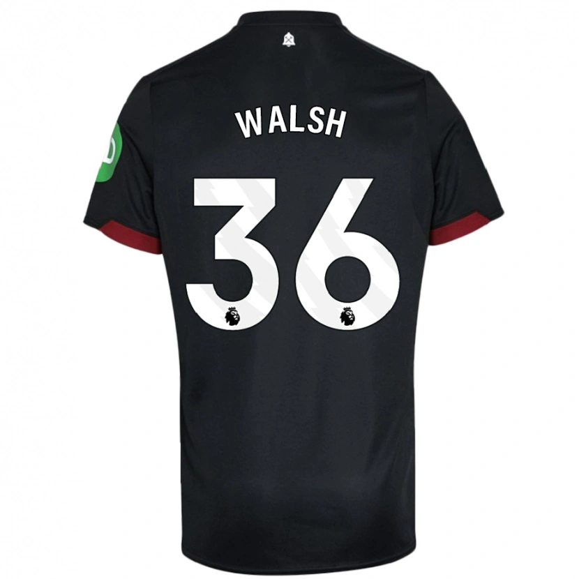 Danxen Kvinnor Soraya Walsh #36 Svart Vit Bortatröja Matchtröjor 2024/25 Tröjor T-Tröja