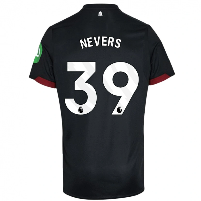Danxen Kvinnor Thierry Nevers #39 Svart Vit Bortatröja Matchtröjor 2024/25 Tröjor T-Tröja