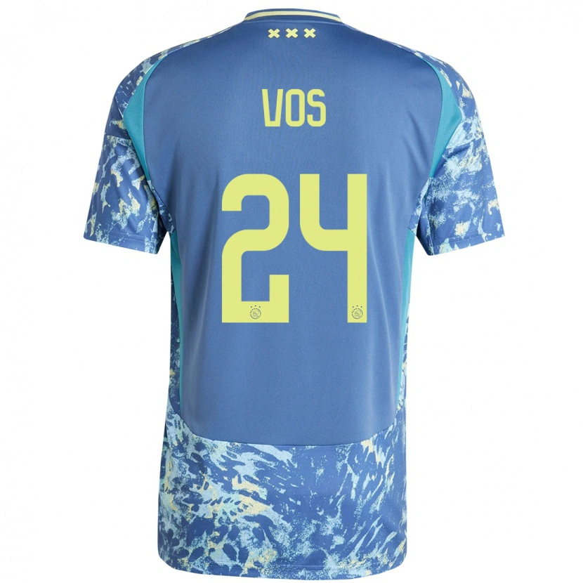 Danxen Kvinnor Silvano Vos #24 Grå Blå Gul Bortatröja Matchtröjor 2024/25 Tröjor T-Tröja