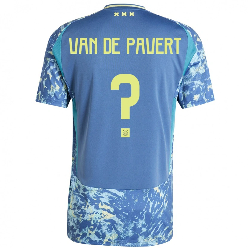 Danxen Kvinnor Ryan Van De Pavert #0 Grå Blå Gul Bortatröja Matchtröjor 2024/25 Tröjor T-Tröja
