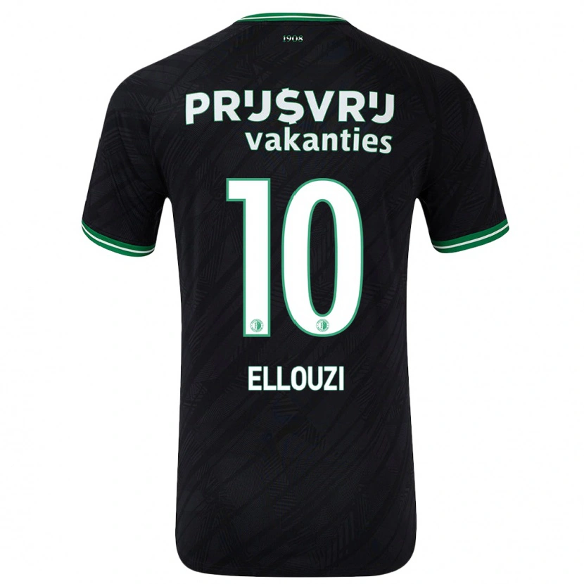 Danxen Kvinnor Sabrine Ellouzi #10 Svart Grön Bortatröja Matchtröjor 2024/25 Tröjor T-Tröja
