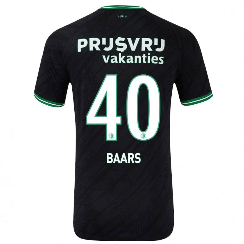 Danxen Kvinnor Guus Baars #40 Svart Grön Bortatröja Matchtröjor 2024/25 Tröjor T-Tröja