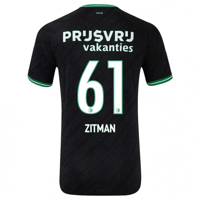 Danxen Kvinnor Sven Zitman #61 Svart Grön Bortatröja Matchtröjor 2024/25 Tröjor T-Tröja