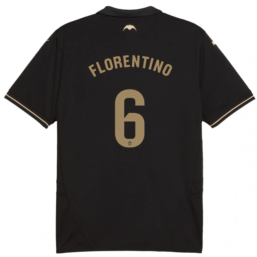Danxen Kvinnor Claudia Florentino #6 Svart Bortatröja Matchtröjor 2024/25 Tröjor T-Tröja