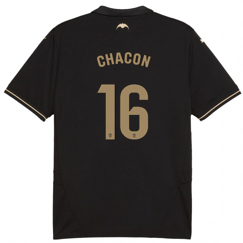 Danxen Kvinnor Ivonne Chacón #16 Svart Bortatröja Matchtröjor 2024/25 Tröjor T-Tröja