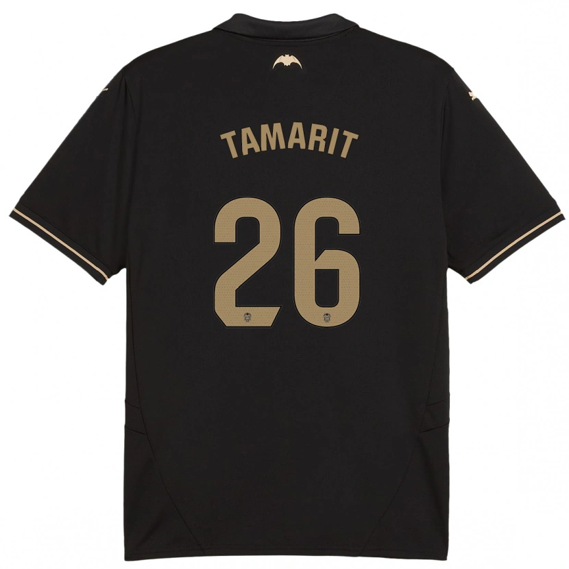 Danxen Kvinnor Sara Tamarit #26 Svart Bortatröja Matchtröjor 2024/25 Tröjor T-Tröja