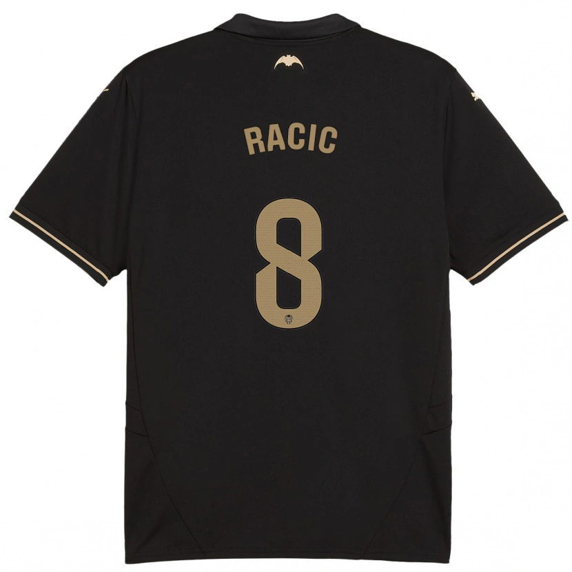 Danxen Kvinnor Uros Racic #8 Svart Bortatröja Matchtröjor 2024/25 Tröjor T-Tröja