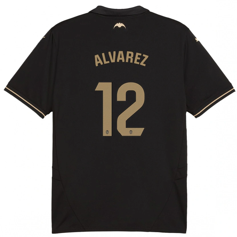 Danxen Kvinnor Sofia Alvarez #12 Svart Bortatröja Matchtröjor 2024/25 Tröjor T-Tröja