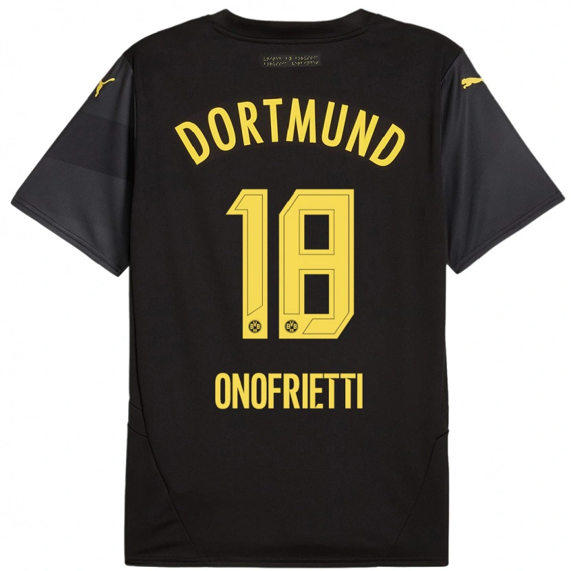 Danxen Kvinnor Vincenzo Onofrietti #18 Svart Gul Bortatröja Matchtröjor 2024/25 Tröjor T-Tröja