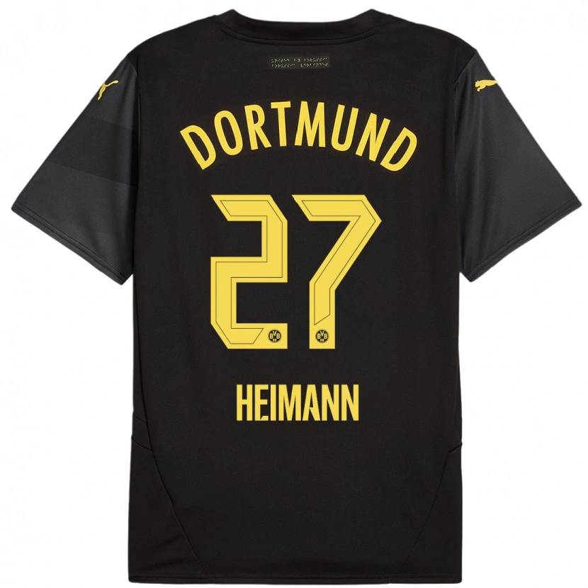 Danxen Kvinnor Wesley Heimann #27 Svart Gul Bortatröja Matchtröjor 2024/25 Tröjor T-Tröja