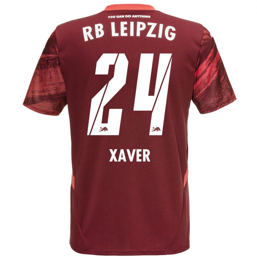 Danxen Kvinnor Xaver Schlager #24 Bourgogne Bortatröja Matchtröjor 2024/25 Tröjor T-Tröja