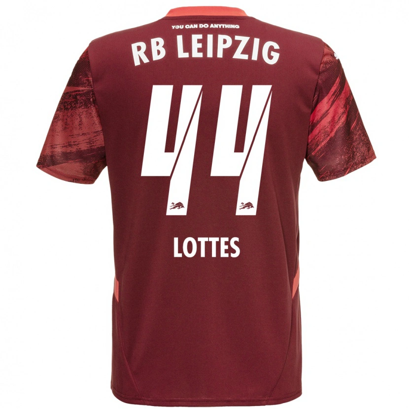 Danxen Kvinnor Benjamin Lottes #44 Bourgogne Bortatröja Matchtröjor 2024/25 Tröjor T-Tröja