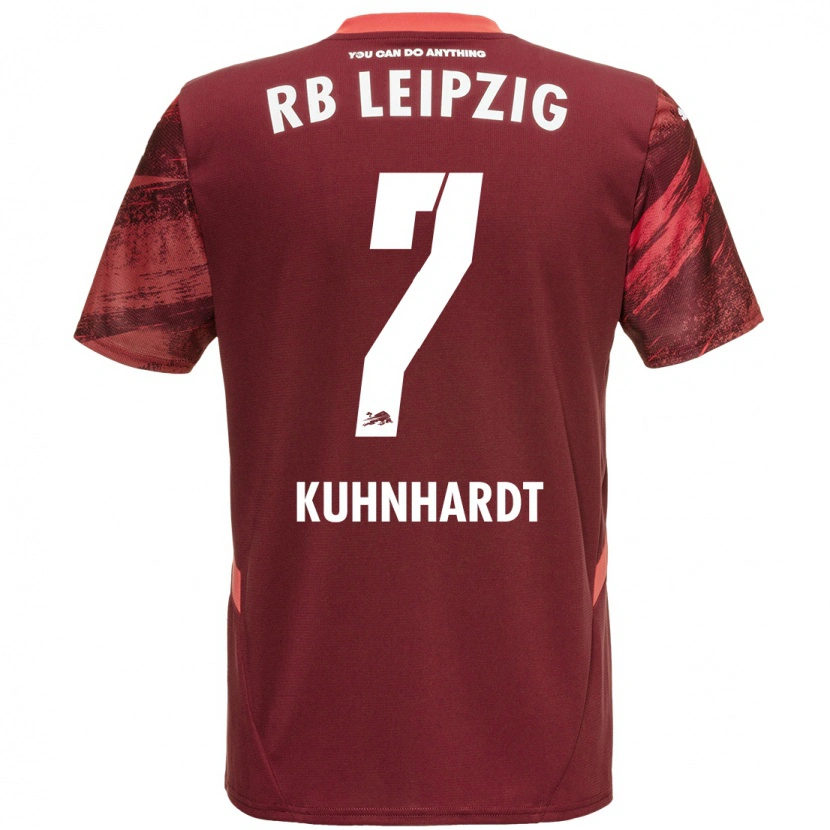 Danxen Kvinnor Paul Kühnhardt #7 Bourgogne Bortatröja Matchtröjor 2024/25 Tröjor T-Tröja