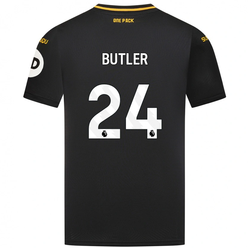 Danxen Kvinnor Elli Butler #24 Svart Bortatröja Matchtröjor 2024/25 Tröjor T-Tröja