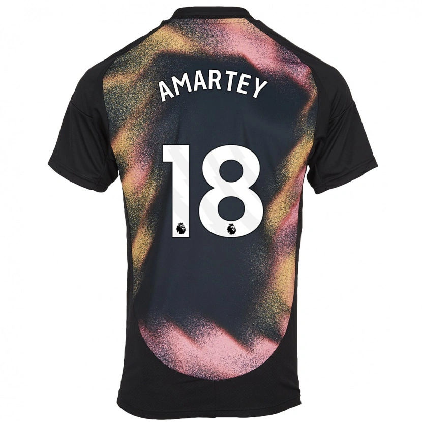 Danxen Kvinnor Daniel Amartey #18 Svart Vit Bortatröja Matchtröjor 2024/25 Tröjor T-Tröja