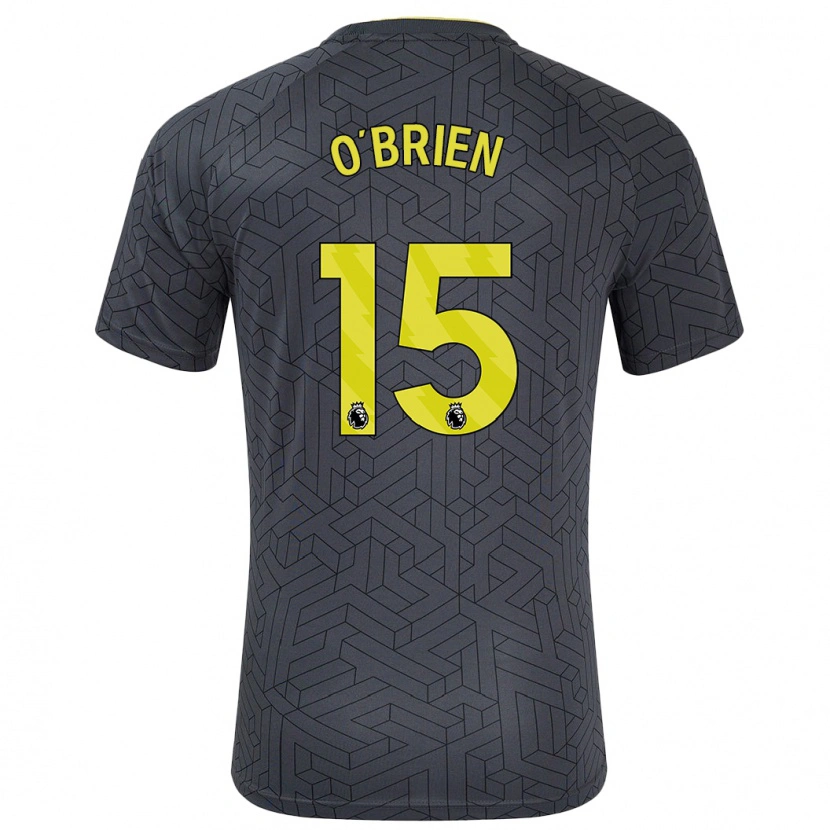 Danxen Kvinnor Jake O'brien #15 Svart Gul Bortatröja Matchtröjor 2024/25 Tröjor T-Tröja