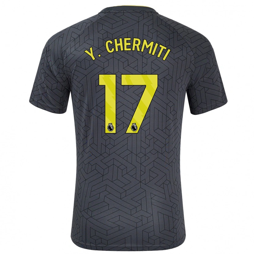 Danxen Kvinnor Chermiti #17 Svart Gul Bortatröja Matchtröjor 2024/25 Tröjor T-Tröja