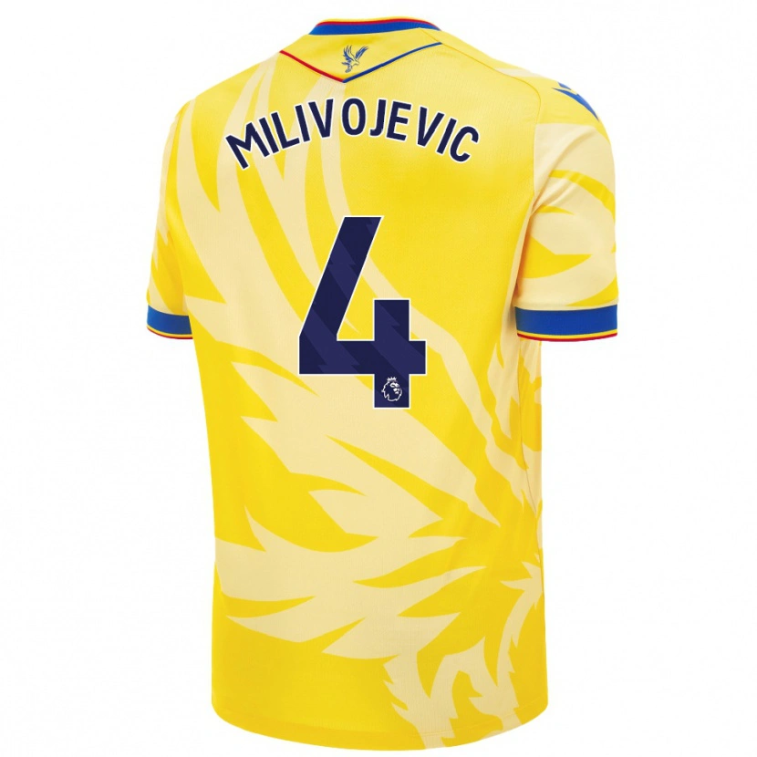 Danxen Kvinnor Luka Milivojevic #4 Gul Bortatröja Matchtröjor 2024/25 Tröjor T-Tröja