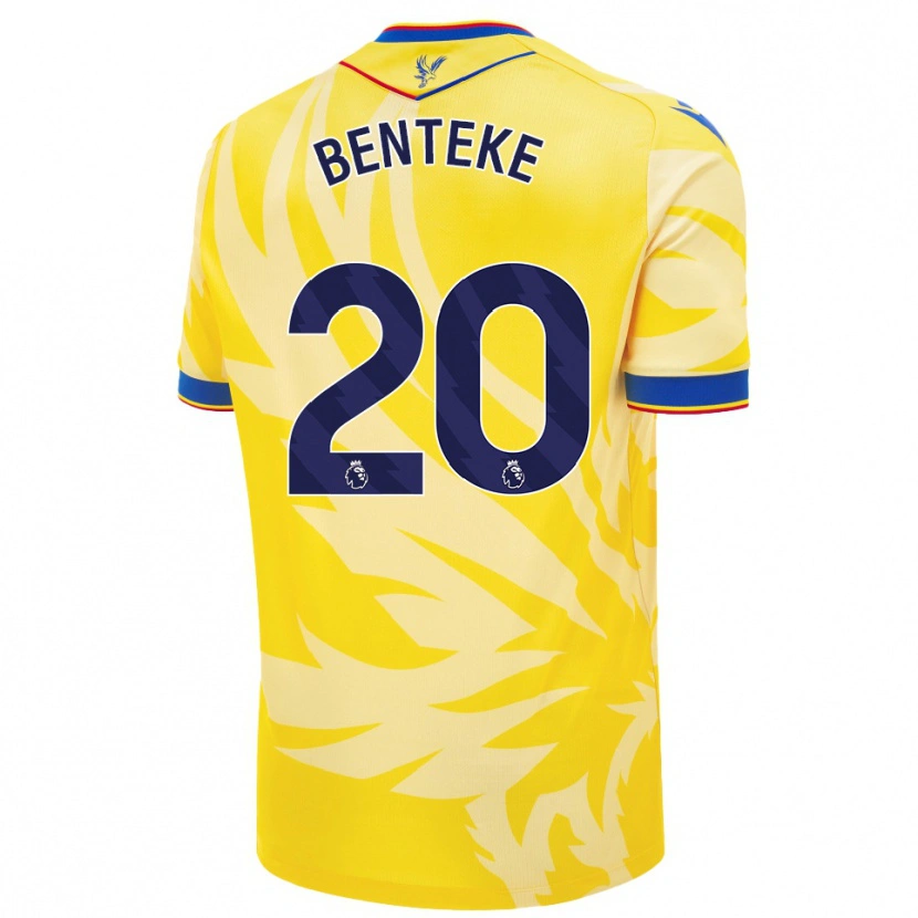 Danxen Kvinnor Christian Benteke #20 Gul Bortatröja Matchtröjor 2024/25 Tröjor T-Tröja