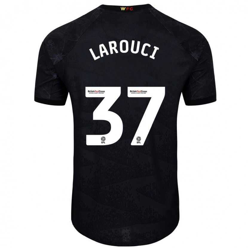 Danxen Kvinnor Yasser Larouci #37 Svart Vit Bortatröja Matchtröjor 2024/25 Tröjor T-Tröja