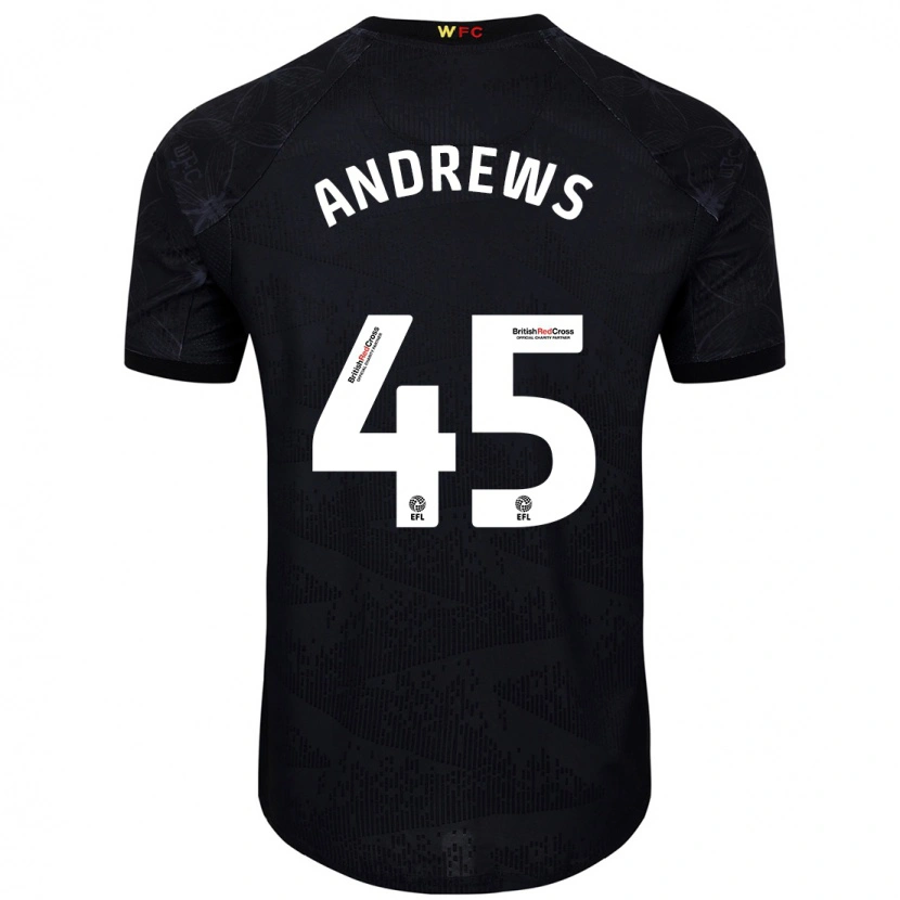 Danxen Kvinnor Ryan Andrews #45 Svart Vit Bortatröja Matchtröjor 2024/25 Tröjor T-Tröja